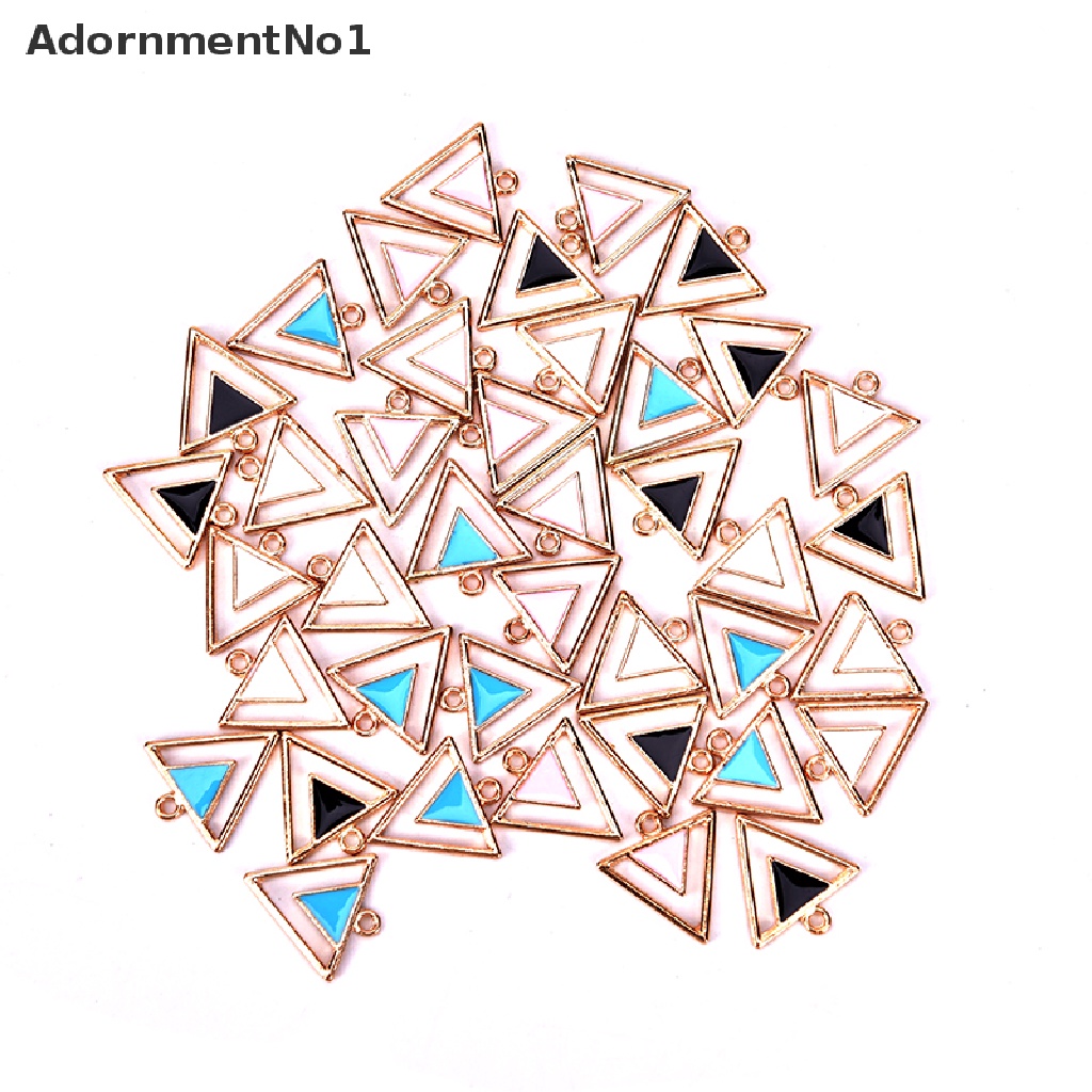 (AdornmentNo1) 10pcs / lot Liontin Bentuk Geometri Bahan Enamel Untuk Kerajinan Perhiasan DIY