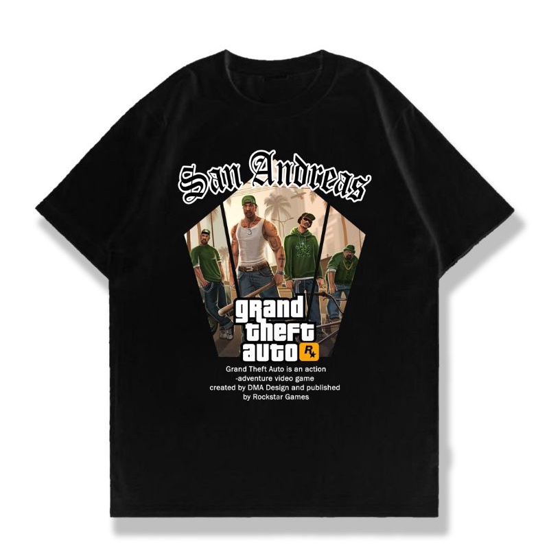 Kaos Vintage GTA SAN ANDREAS - TShirt Vintage Botleg GTA - Katun Combed