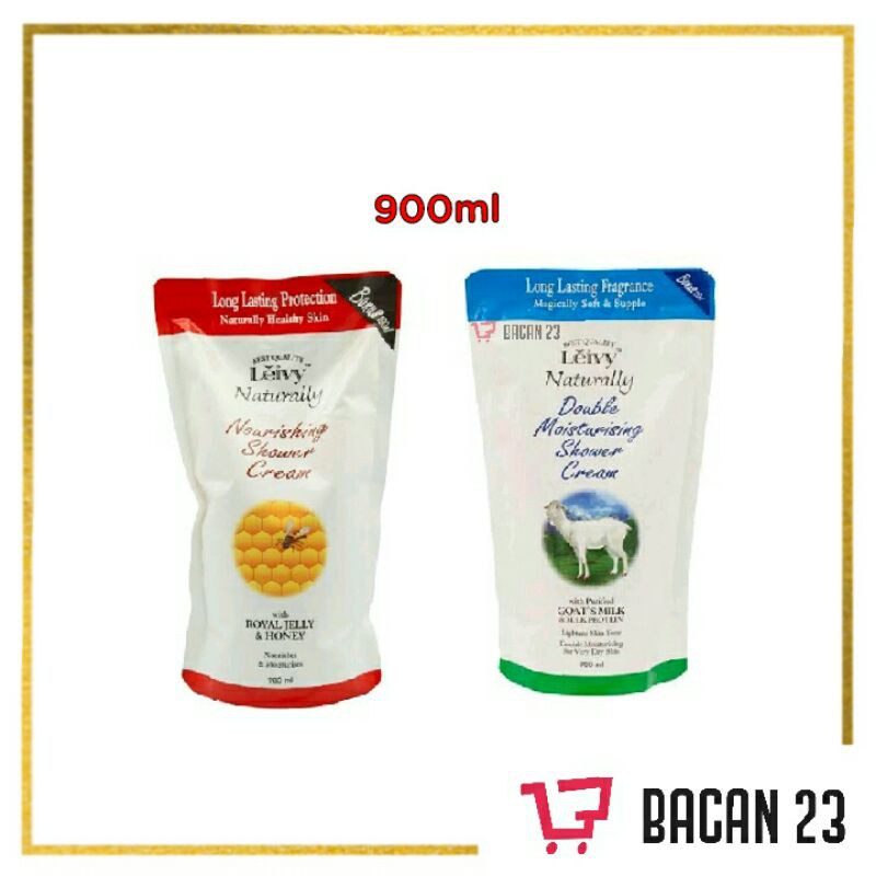 Leivy Naturally Body Wash ( 900ml ) - ( Royal Jelly - Goat's Milk ) / Sabun Cair /  Bacan 23