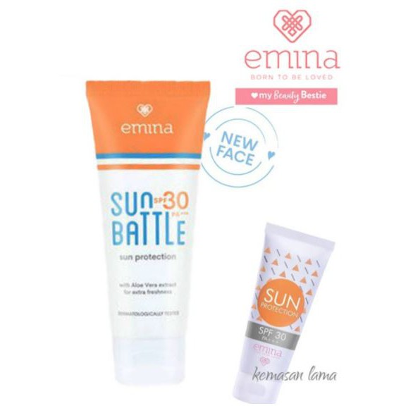 ^ KYRA ^ Emina Sun Screen Protection Sun Battle Sunscreen SPF30 PA+++  dan SPF45 Sunbattle Perawatan Wajah