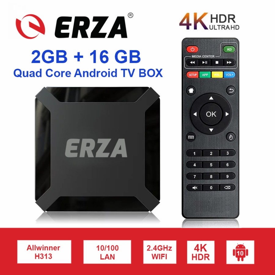Erza X96Q TV Box Android 10 STB Android H313 QuadCore 4K 2.4G - 2GB 16GB