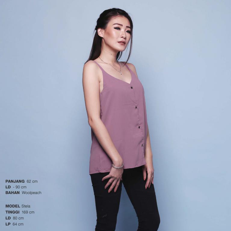 JANE COLLECTION || Tank Top Dalaman Blazer Tengtop Polos Kancing Hidup Button Camisole Hitam Putih