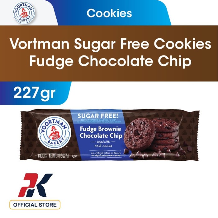 

KERING-KUE- VOORTMAN SUGAR FREE COOKIES FUDGE CHOCOLATE CHIP 227GR -KUE-KERING.