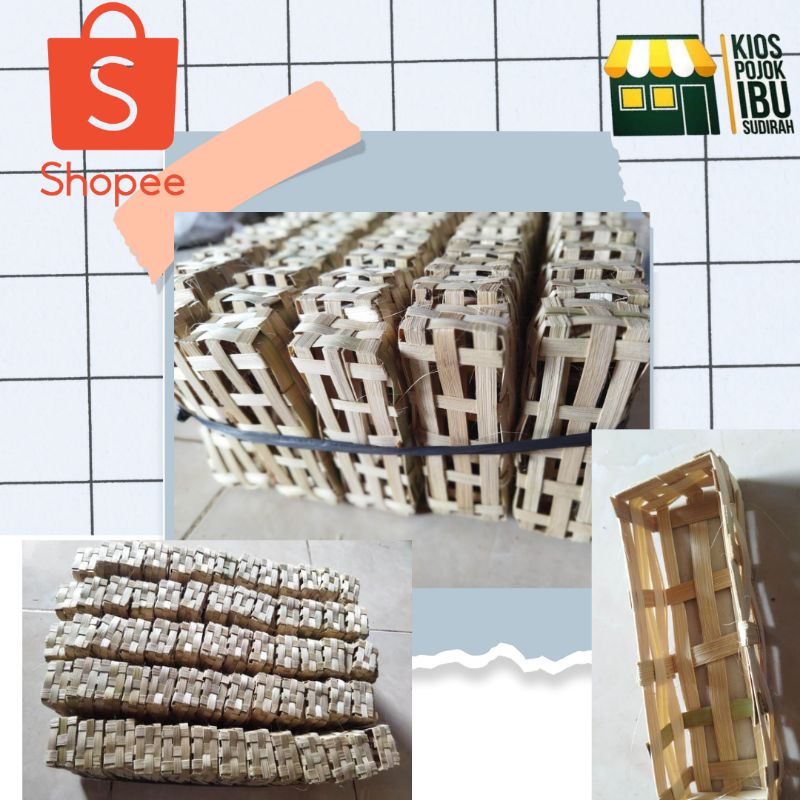 [125pc] Reyeng Bambu 15x5x3 Natural / Besek Bambu Keranjang Wadah Ikan Pindang Bandeng Tongkol Cue P