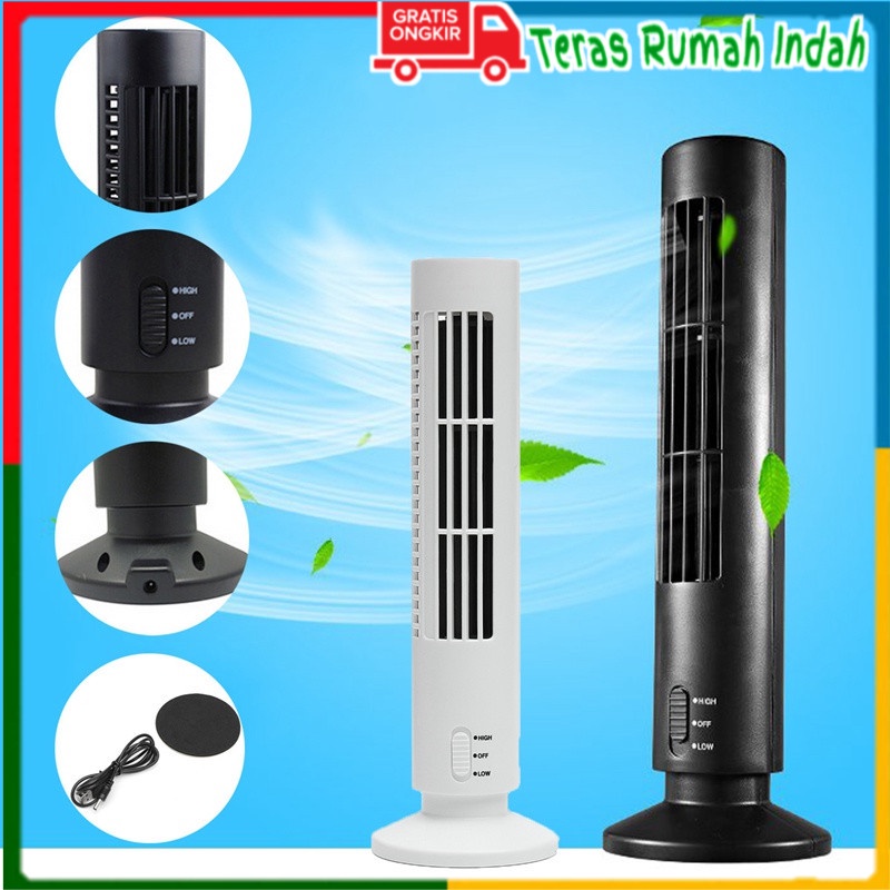Kipas Angin USB Tower Leafless Ultra Quite - Kipas Angin AC Meja Silent
