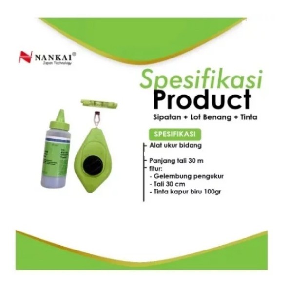 

NANKAI Sipatan Sipat Tukang Chalk Line Penggaris Benang Lot Benang