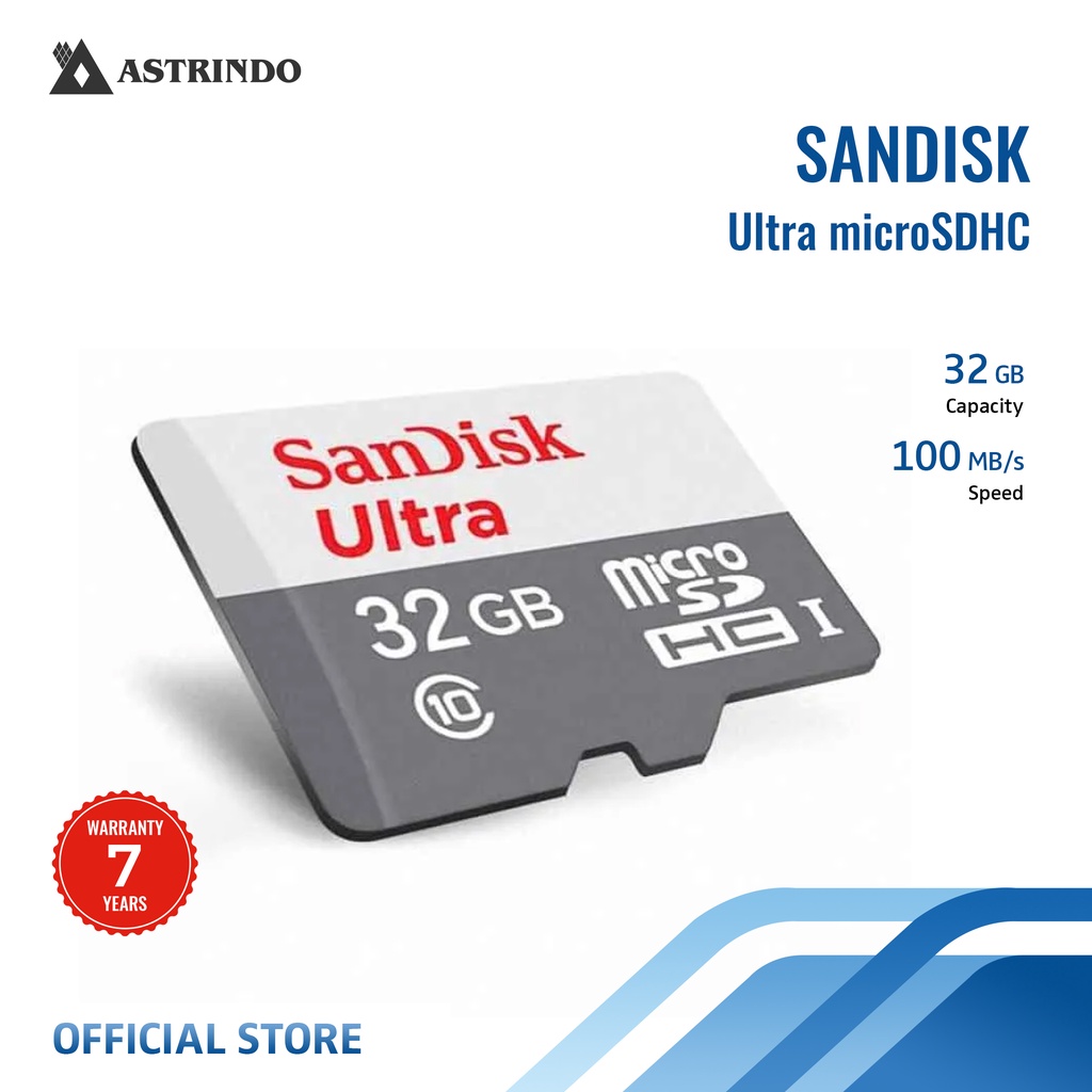 Jual Sandisk Ultra Micro SD 32GB/Class 10/100MBps - (SDSQUNR-032G-GN3MN) |  Shopee Indonesia