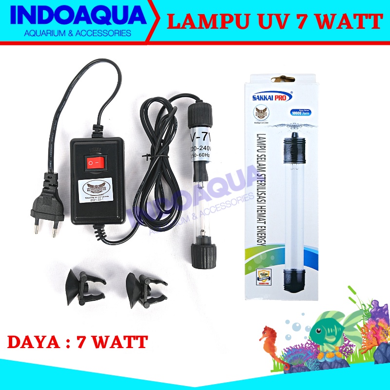 UV Sakai Pro Lampu UV Aquarium 7 watt | Lampu UV Pembasmi Bakteri Jamur 7 watt | Lampu Ultraviolet A
