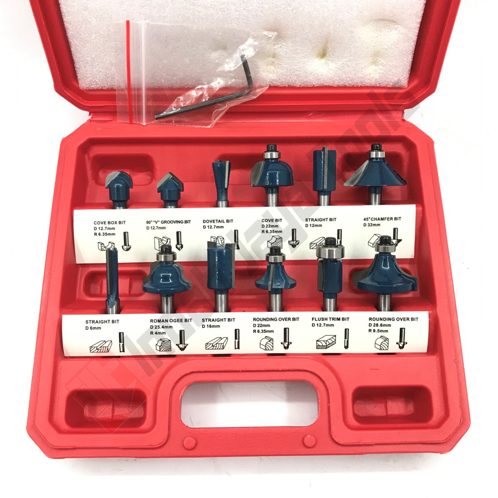 Router Bit Set 12 Pcs - Mata Profil Set - Mata Trimmer Set 12 pcs