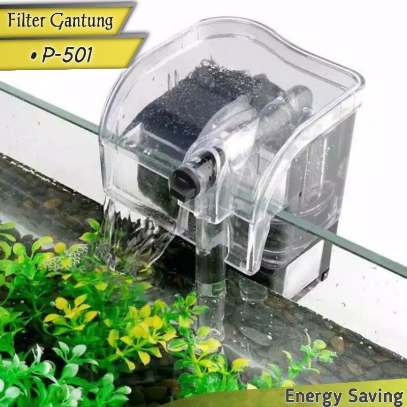 Pompa Filter Hangon Gantung Skimmer Pembersih Penjernih Air Aquarium Aquascape Mini Kecil Tanpa Kuras 501 502 503