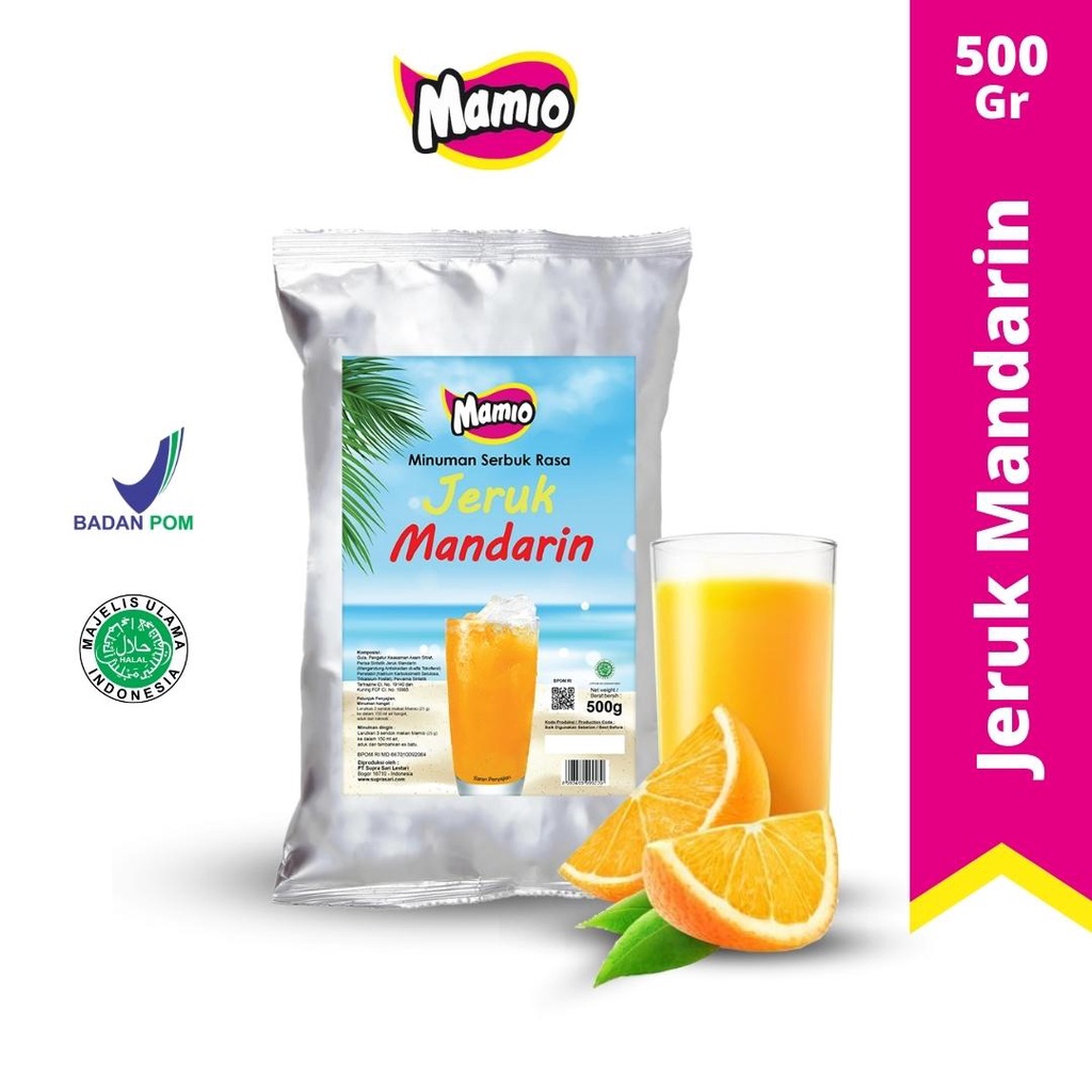 

Mamio Bubuk Minuman Jeruk Mandarin / Orange Kemasan 500Gr