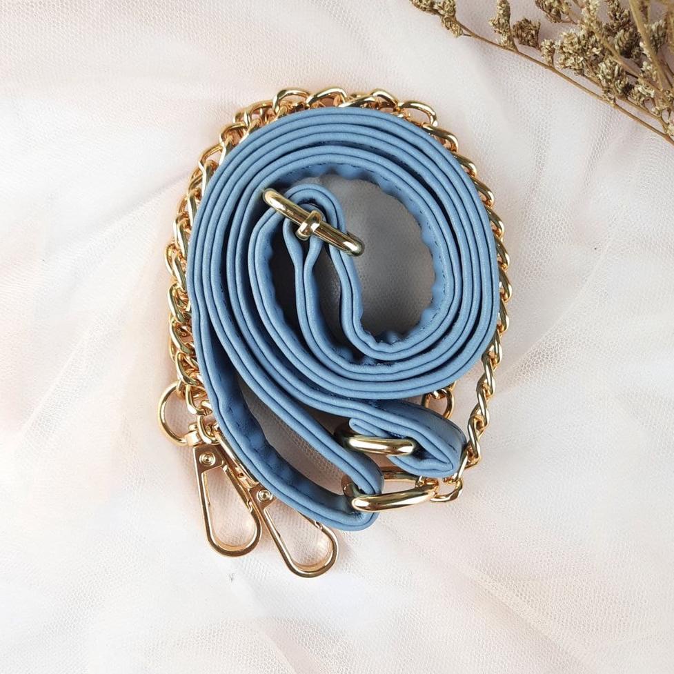 Tali Panjang Selempang Tas Kombinasi Rantai Kulit Slempang [PWK.21Jl22ž]