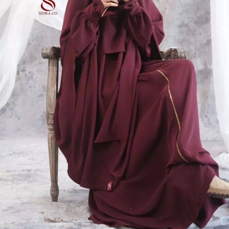 Classic Aisyah set Gamis [Cherry] by Sidra