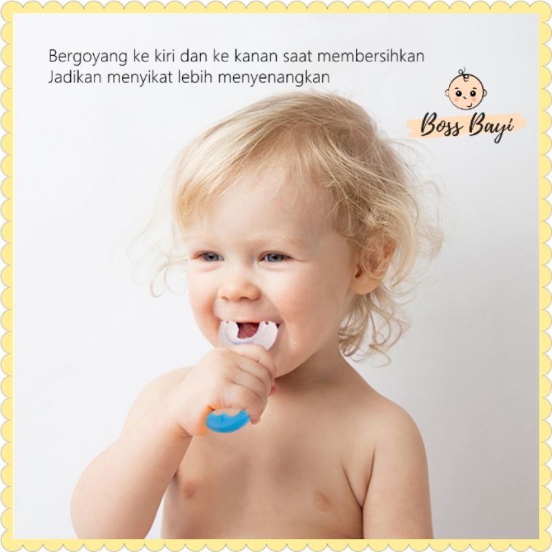 Sikat Gigi Anak Balita Bahan Silikon Bentuk U / Training Toothbrush U-Shape - Tooth Cleaning Mousse / Pasta Gigi Anak