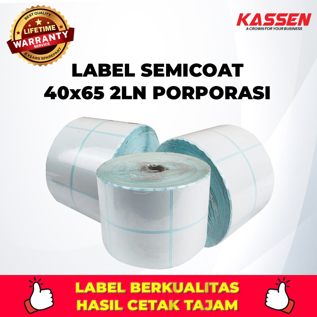 

LABEL SEMICOAT 40 X 65 2LN PORPORASI (1.500 PCS)