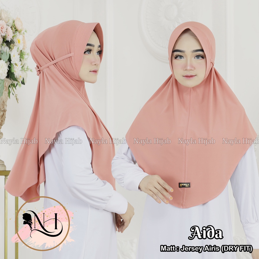 Kerudung Instan Jersey Model Aida Jilbab Instan Pet Tali Jersey Airis Hijab Bergo Terbaru Nayla Hija'b