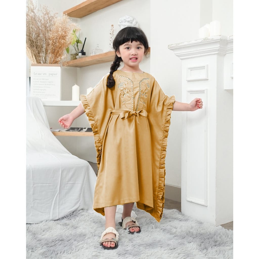 FenishaStore Dress Kaftan Anak Perempuan Emira Kid's Usia 3-5 Tahun