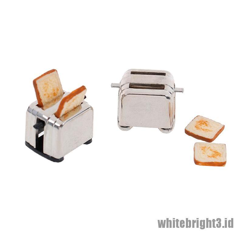 (white3) Miniatur Mesin Roti Skala 1: 12 Untuk Rumah Boneka