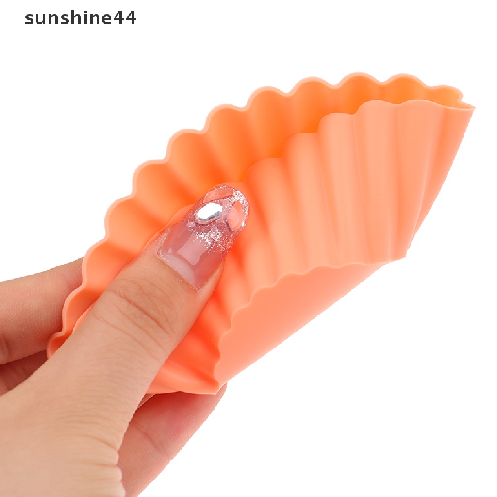 Sunshine 3 / 4Pcs Piring Makan Bento Bahan Silikon Tahan Panas Reusable