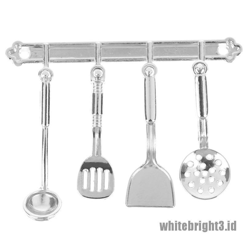 (white3) 5pcs / set Miniatur Peralatan Masak Skala 1: 12 Untuk Rumah Boneka