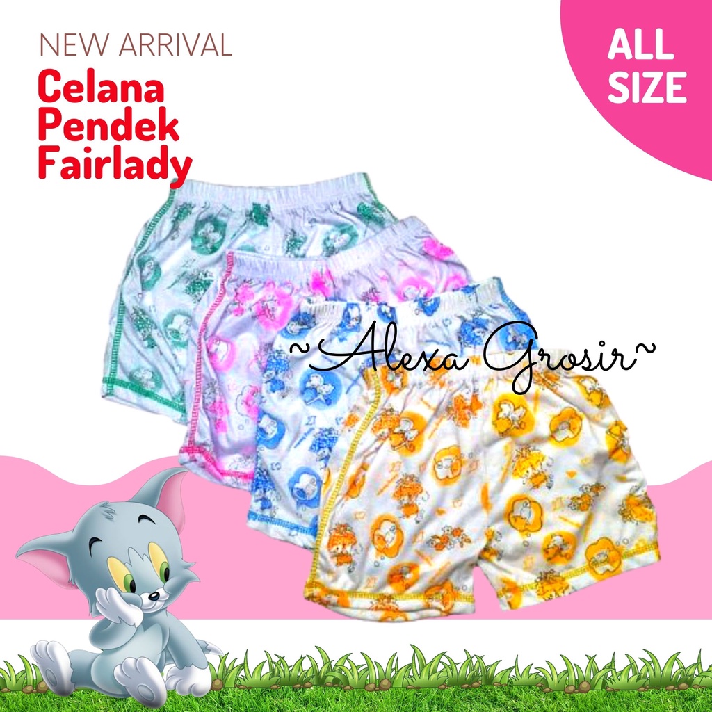 Celana harian katun 1thn s/d 3thn/celana pendek karakter /celana pendek/ santai/katun fairlady