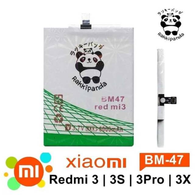 Baterai Rakkipanda BM47 BM-47 for Xiaomi Redmi 3S Double Power 8000mAh