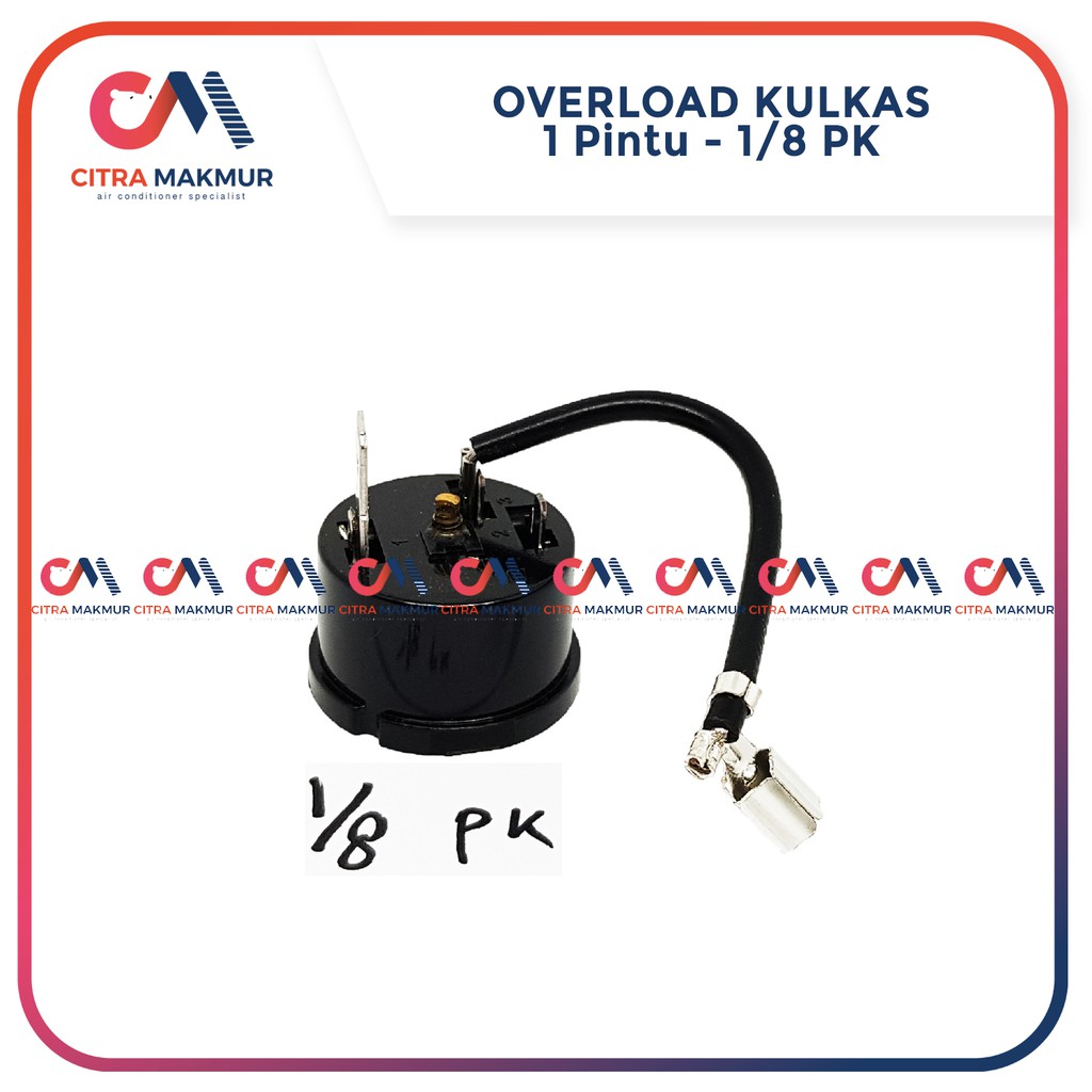 Overload Klixon Kulkas satu pintu 1/8 pk 1 bulat hitam refrigerator bimetal kompresorover load