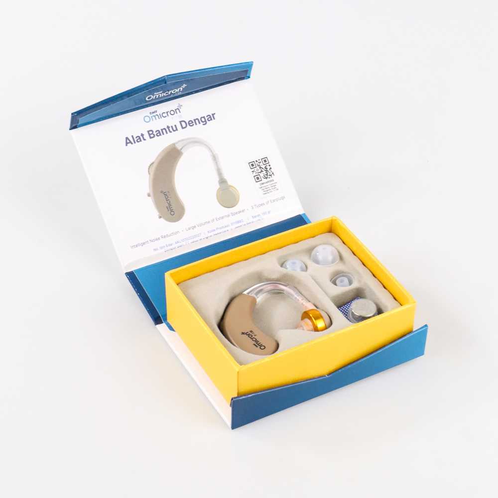 TaffOmicron Alat Bantu Dengar Pendengaran Telinga Orang Tua Tuli Hearing Aid Rechargeable Mini Original F-138