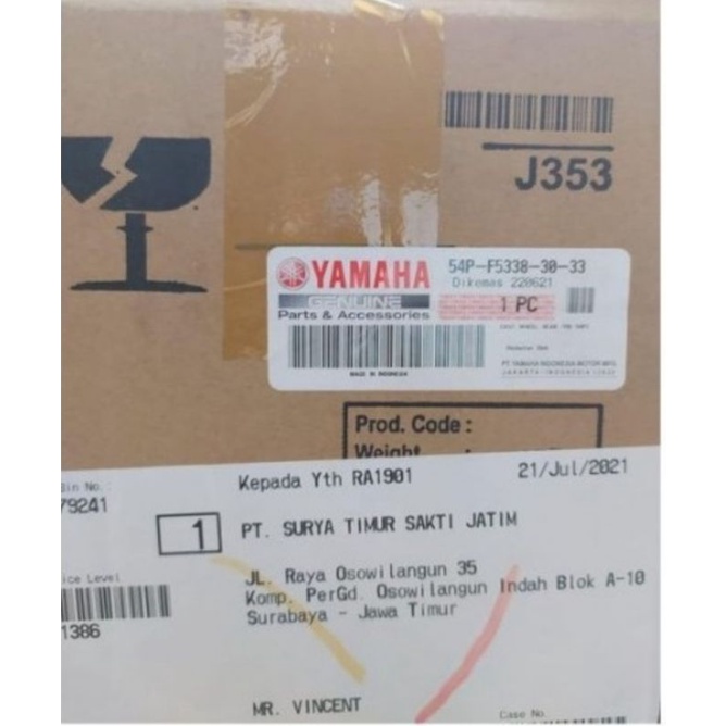 VELG PELAK PELEK BELAKANG SOUL GT 115 MIO J ASLI ORI YAMAHA 54P F5338 30 33