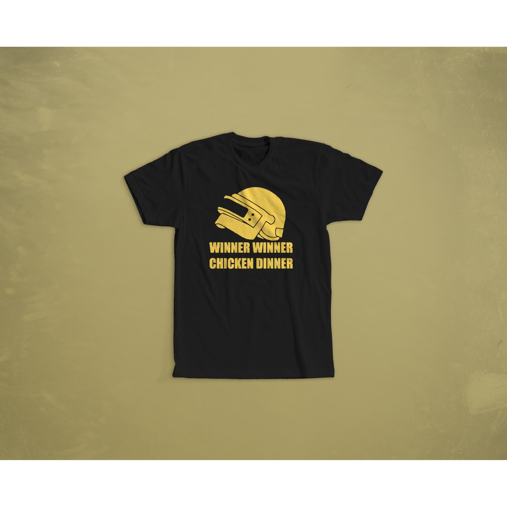 KAOS BAJU TSHIRT DISTRO COMBED 30S PUBG HELM CHICKEN DINNER KODE N1