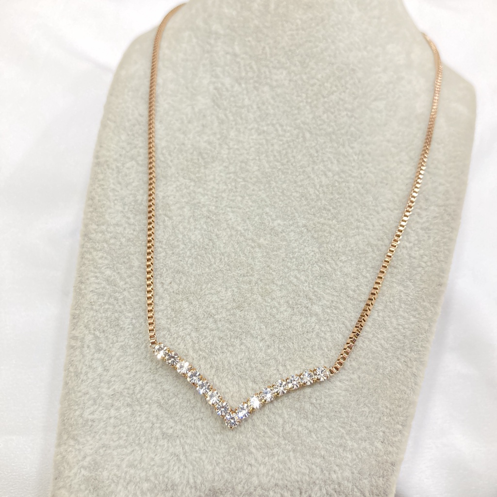 Kalung Fuji Permata Titanium Anti Karat Aksesoris Fashion Korea
