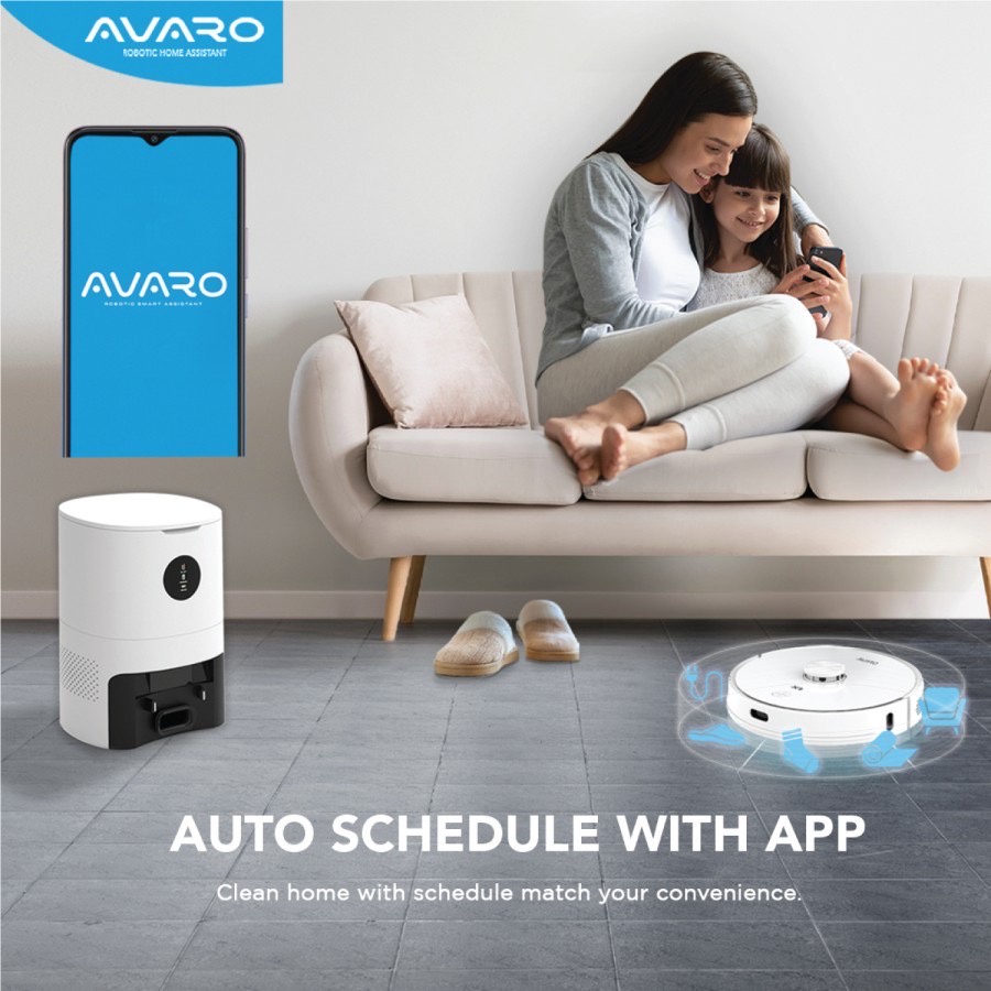 Avaro X1 Mop Station Robot Vacuum Cleaner 2-in-1 Sweeping Mopping