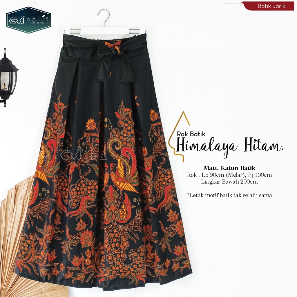 ROK BATIK ALUSAN SINARAN LANNA BAWAHAN BATIK WANITA TERKINI ORI KESHWA MURAH ORIGINAL REALPICT-Himalaya Hitam