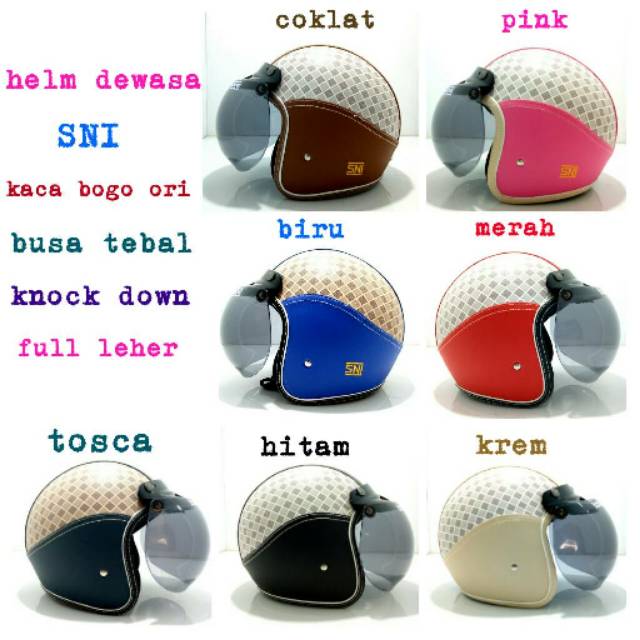 Helm Bogo Retro SNI Batik Kaca Bogo Ori