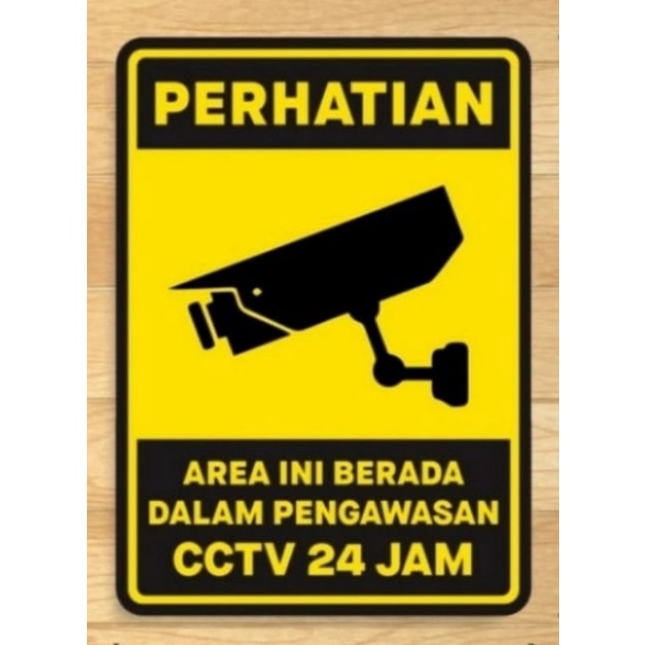 

Stiker vinyl PERHATIAN AREA cctv24jam15x20cm sign rambu k3