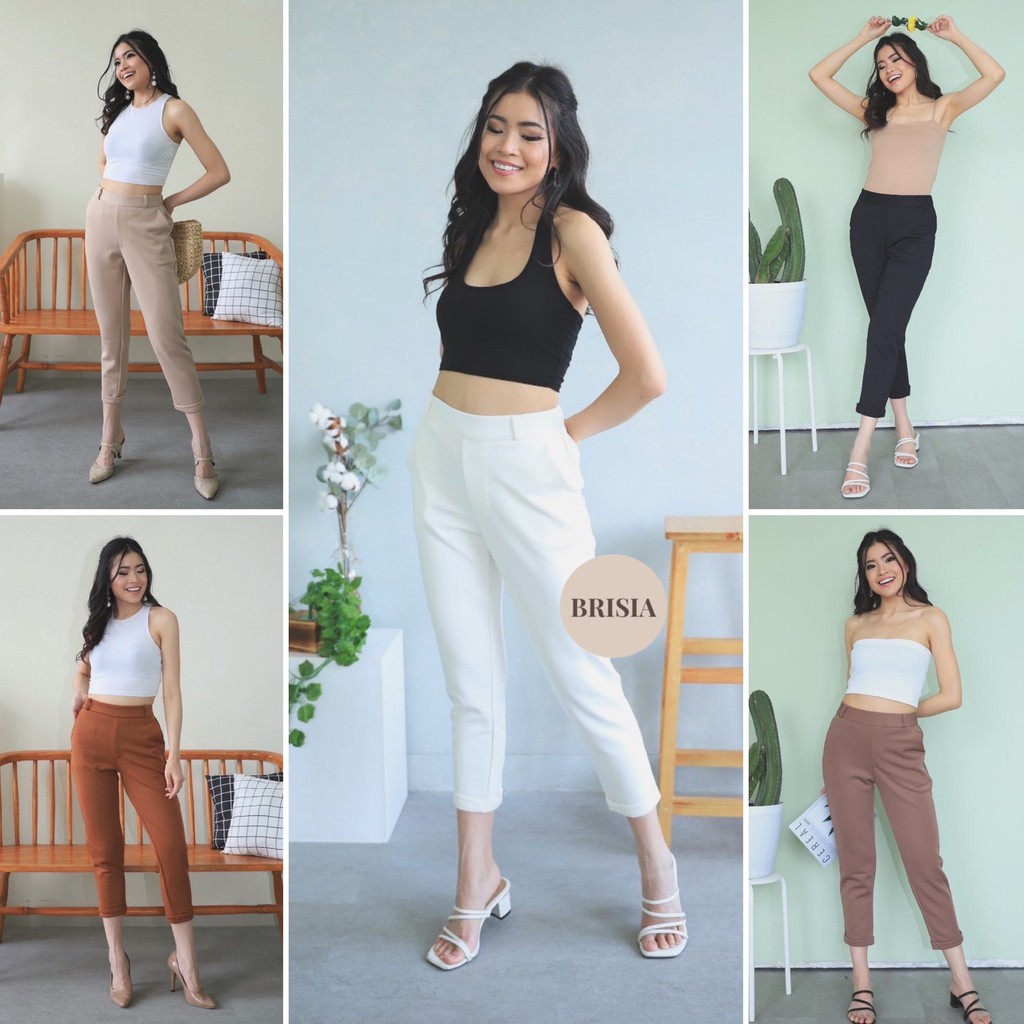 5 WARNA - JANICE SCUBA PANTS / Celana Formal Wanita Celana Kantor Formal Pants