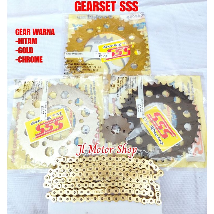 GIR GEAR SET GEARSET SSS 415 428 VIXION OLD VIXION NEW R15 OLD V1 V2 XABRE JUPITER MX KING BYSON MXKING 150 GEAR DEPAN BELAKANG PLUS RANTAI