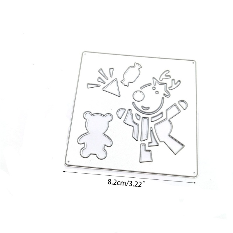 Cetakan Stensil Cutting Dies Motif Kartun Rusa Natal Bahan Metal Untuk Scrapbook / Craft DIY