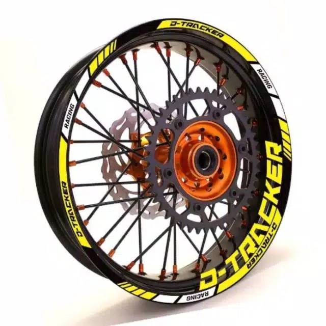 Stiker Velg Motor Model Dtracker Racing Supermoto Bisa Custom Utk