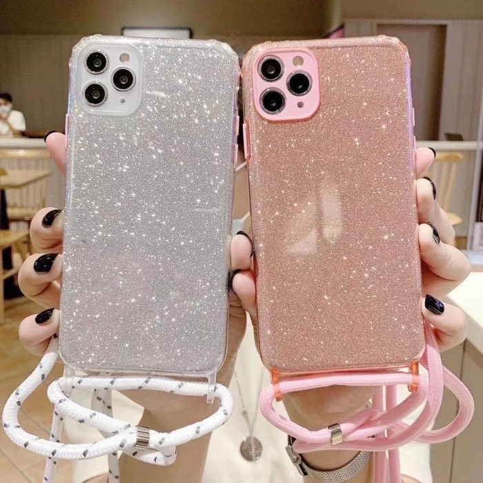 SAMSUNG A11/M11/A21S/A31/A51 LUXURY GLITTER CASE WITH TALI GANTUNGAN