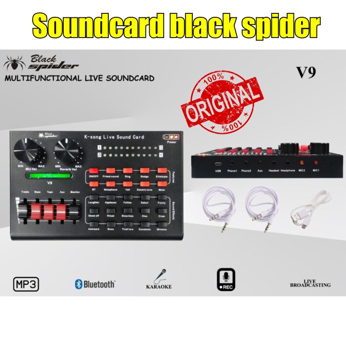 Soundcard black spider V9 soundcard black spider v9