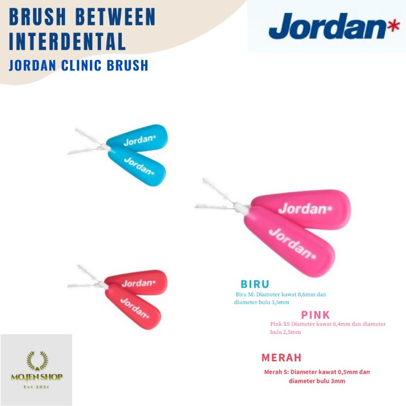 JORDAN CLINIC BRUSH INTERDENTAL BIRU- PINK-MERAH ( 1 PACK ISI 10 PCS )