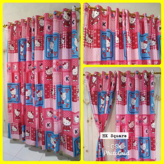 Gorden jendela hello kitty pink