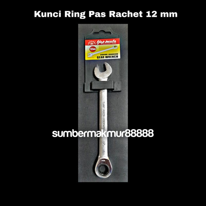 Kunci Ring Pas Rachet 12mm Tjap Mata