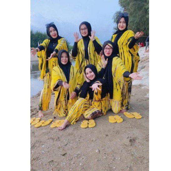 KHUSUS GROSIR MINIMAL 12PCS ONE SET TEYDEY LILIT BALI (CARDIGAN RUMBAI+CELANA KULOT)