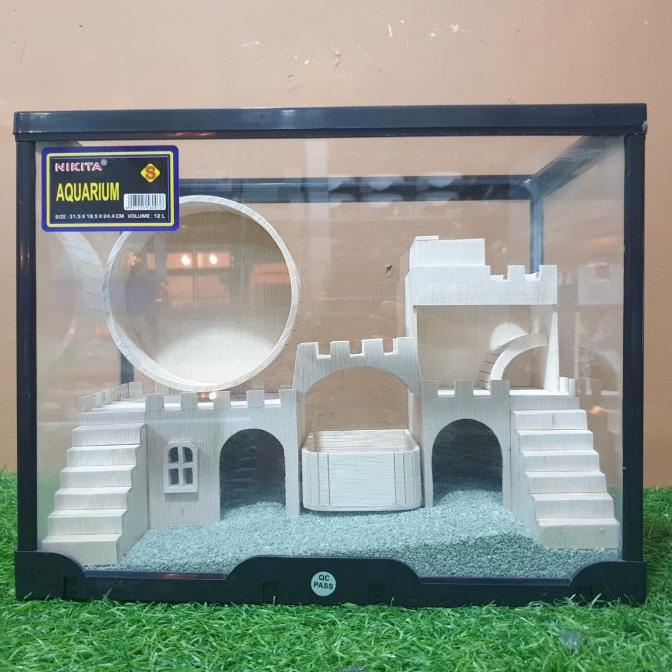 Rumah Istana HAMSTER Aquarium kandang Hamster kayu