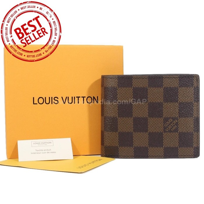 DOMPET KULIT PRIA TIDUR IMPORT BRANDED | LV 29 BROWN DAMIER