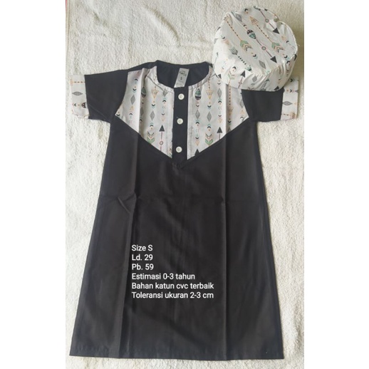 gamis gibran free peci s hitam
