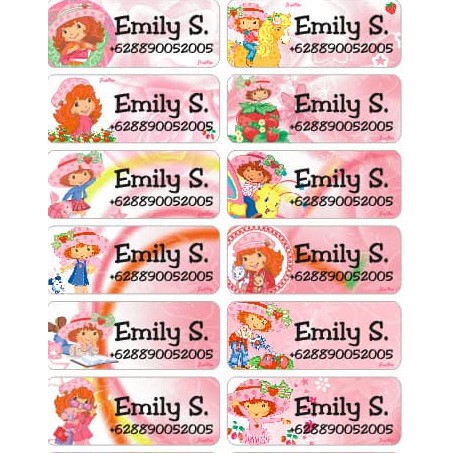 

Strowberry Shotcake Label nama sticker label name waterproof