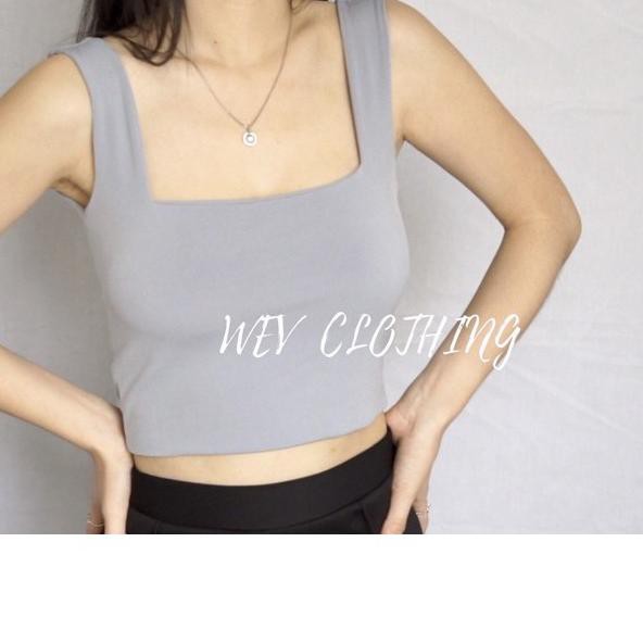 ✰ WEV CROP TOP SQUARE TANK (TANKTOP CROP) TANK TOP POLOS / SQUARE TANK / ATASAN WANITA /CROP TOP KOR